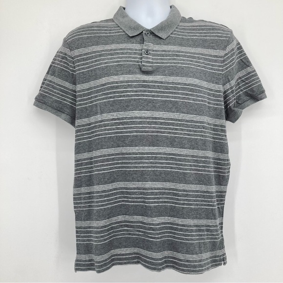 ❤️🔥 (5/$20) Michael Kors Short Sleeve Striped Polo Size Large - Picture 1 of 5
